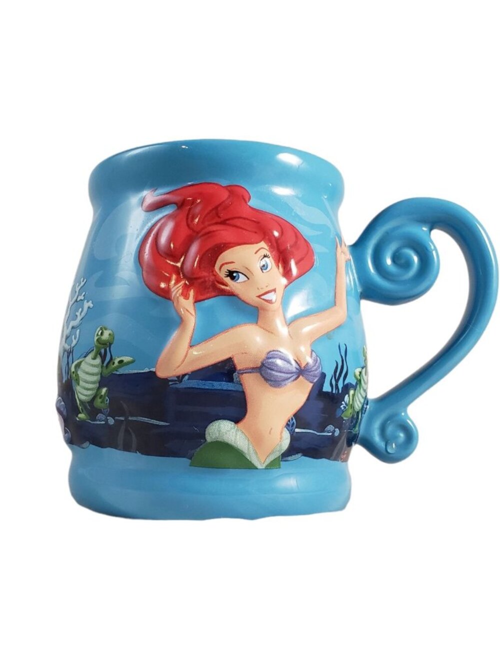 Disney Parks Ariels Undersea Adventure Embossed Ceramic Little Mermaid Mug 20oz